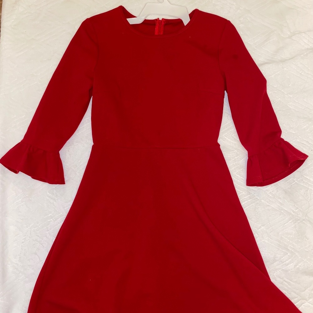 Red zip back dress